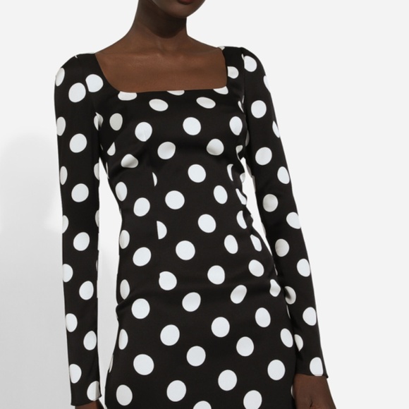 Dolce&Gabana Charmeuse Sheath Dress with Polka Dot Print NWT - Picture 1 of 13